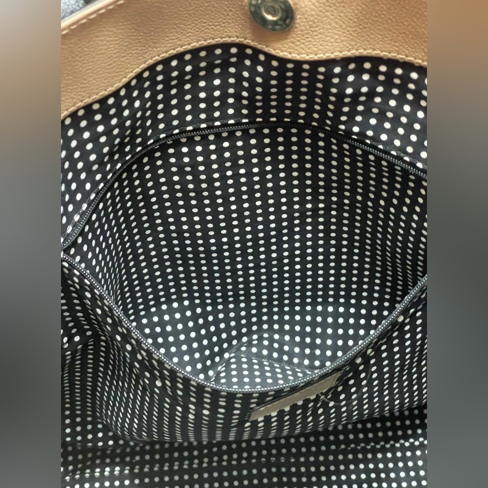 Kate Spade Dune & Black Leather Tote - Picture 11 of 11